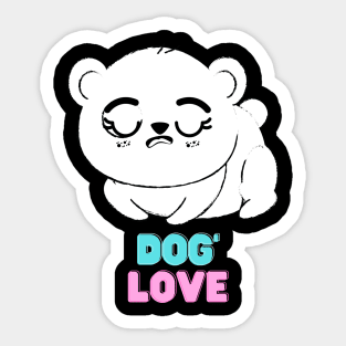 Love dog my family Sticker